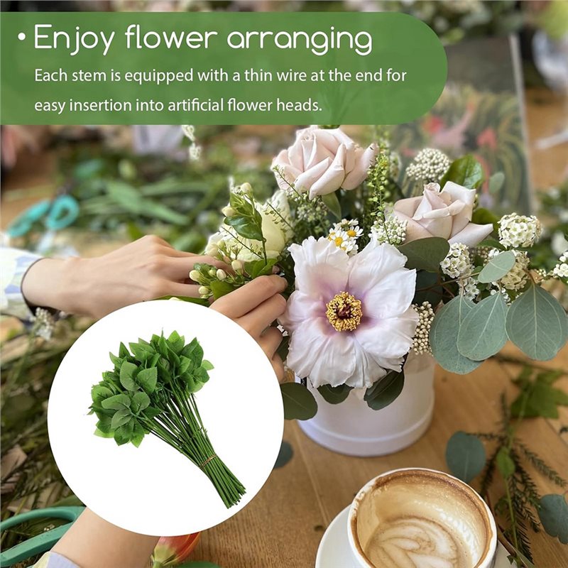ก้านดอกกุหลาบเทียมพร้อมใบ รุ่น - Wire Stem Florist บทวิจารณ์และราคา