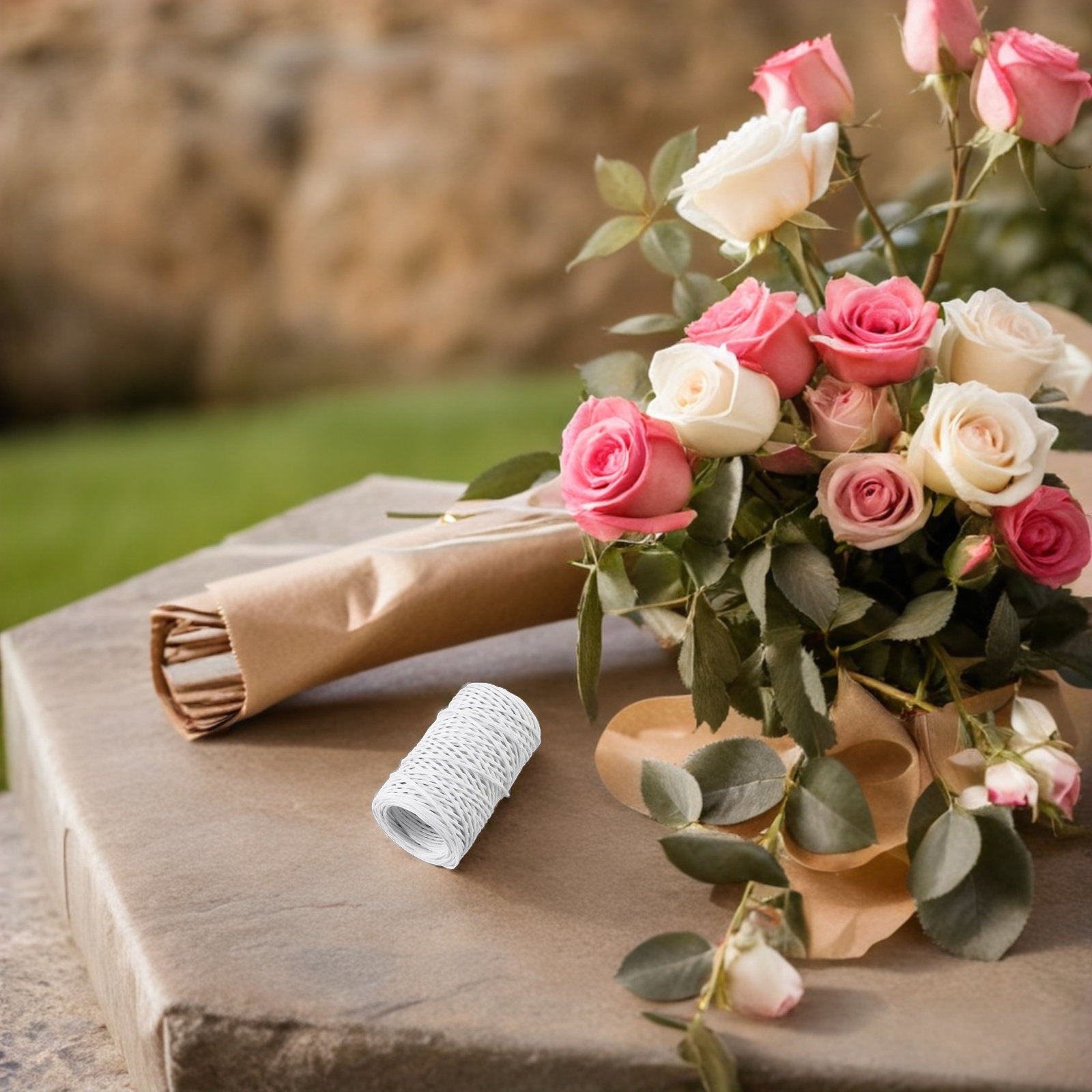 ลวดดอกไม้หุ้มกระดาษ 2 ม้วน สำห - Wire Stem Florist บทวิจารณ์และราคา