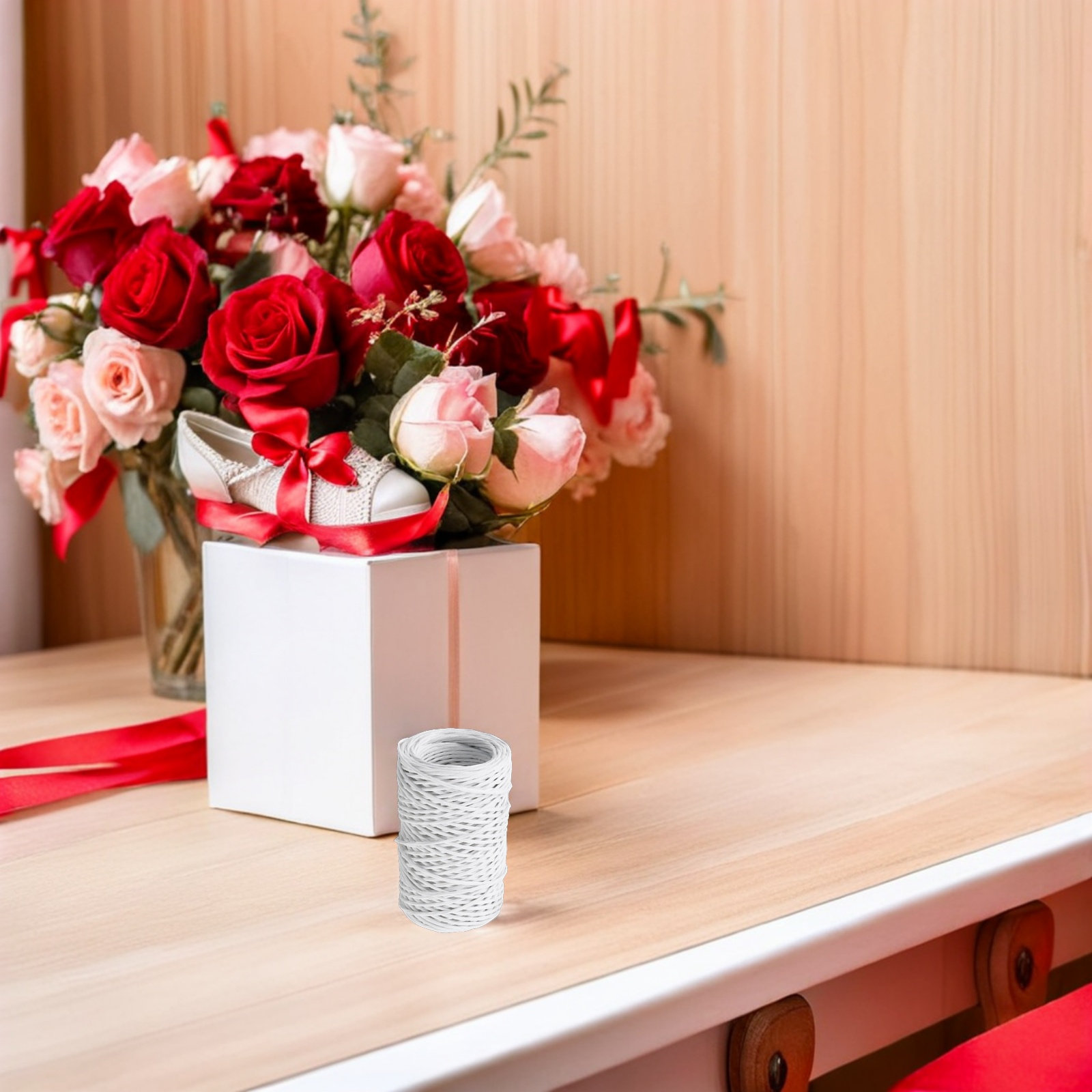 ลวดดอกไม้หุ้มกระดาษ 2 ม้วน สำห - Wire Stem Florist บทวิจารณ์และราคา
