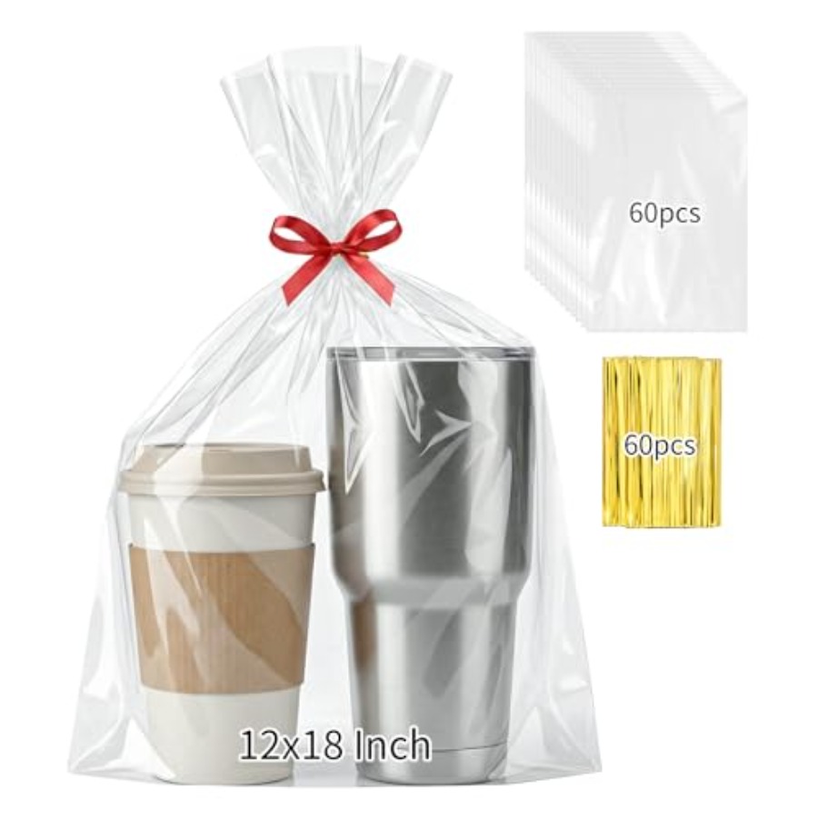 ถุงของขวัญเซลโลเฟน 60 ชิ้น ขนา - Cellophane Wrap Clear บทวิจารณ์และราคา