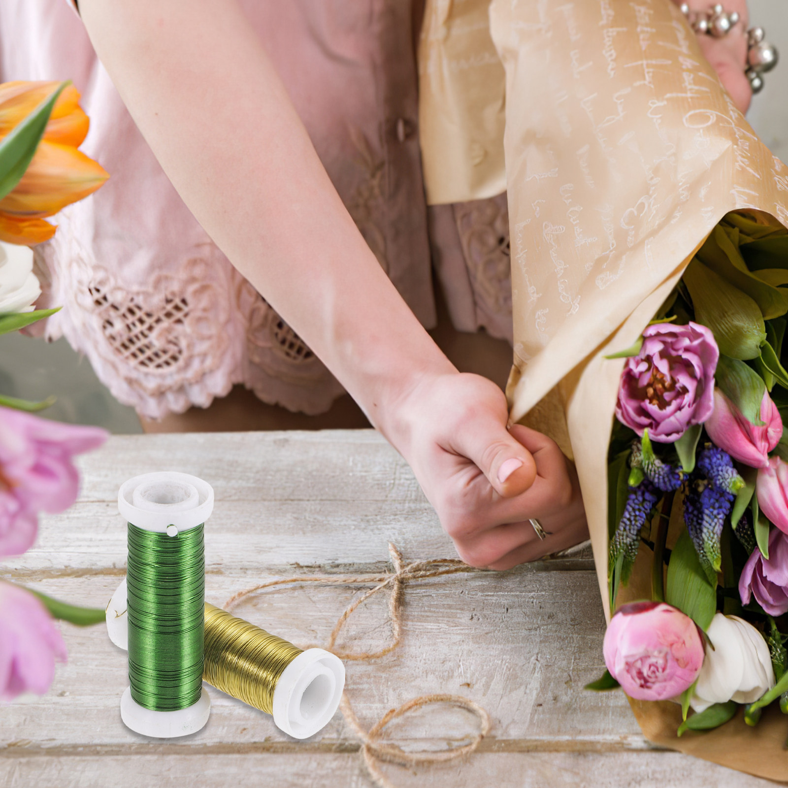 ลวดจัดดอกไม้คุณภาพพรีเมียม 2 ม - Wire Stem Florist บทวิจารณ์และราคา