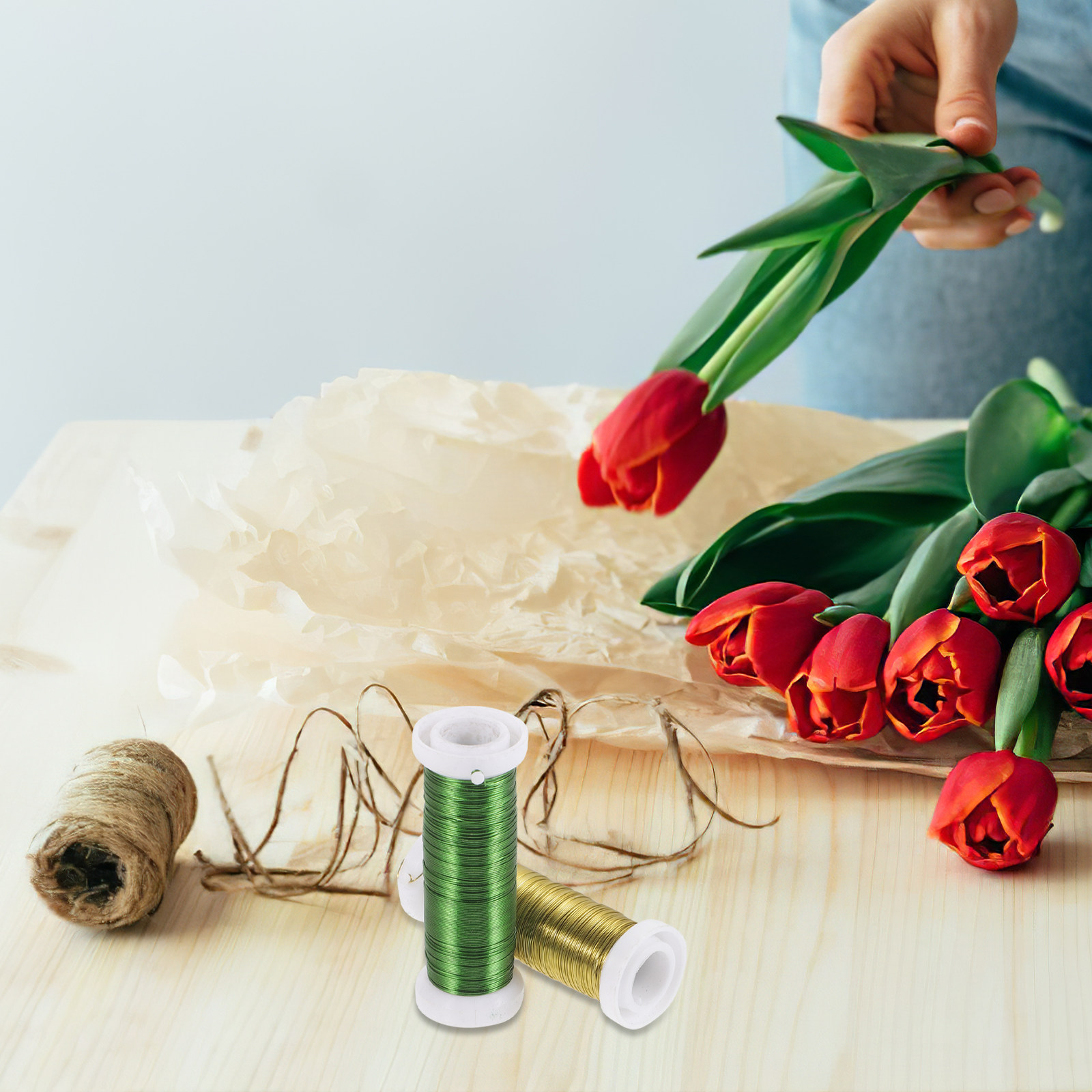 ก้านดอกไม้โลหะ 2 ม้วน สำหรับตก - Wire Stem Florist บทวิจารณ์และราคา